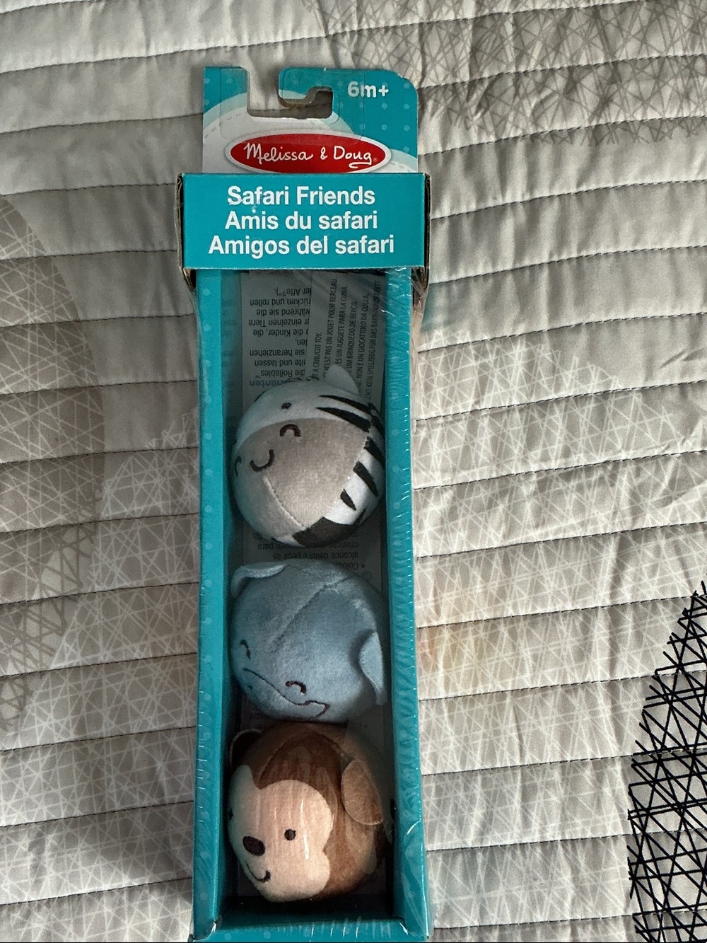 Melissa & Doug Safari Friends Plush Trio - Blue, Gray, Brown